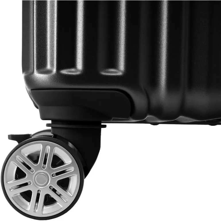 1pc 20in Aluminum Frame Luggage with USB port, Vacation Carry-On Suitcase with Spinner Wheels and TSA Lock, (Black   ABS PC-1)