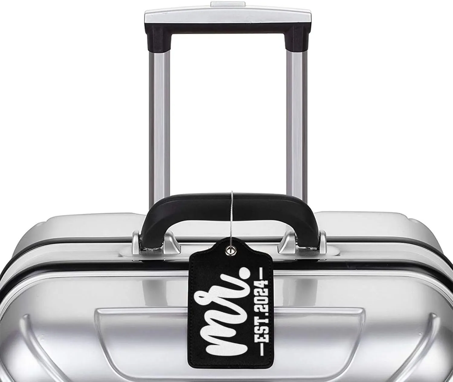 2 Pack 2024 Mr Mrs Luggage Tag for Suitcase,Steel Loop with Privacy Cover ID Label, Bride and Groom tag,Essentials Engagement Honeymoon Couple Gift