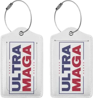 2 Pcs Ultra MAGA Luggage Tag for Suitcase, Make America Great Again Tag, Travel Birthday Gift Women Men, Steel Loop with Privacy Cover ID Label