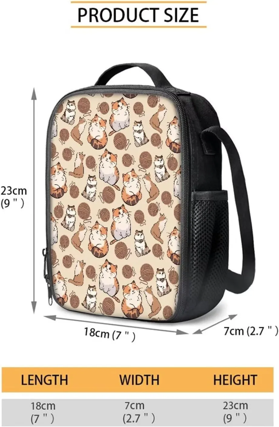 3 in 1 Girls Cat Backpack with Lunch Box Lightweight Backpack for School Cute Pen Case for Kids Children's Polyester School Bag Set