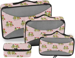 4 Pcs Travel Packing Cubes for Suitcases Adorable Avocado Couple Travel Packing Cubes Visible Luggage Cubes Organizers Suitcase Organizer Bags Set