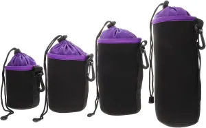 4Pcs Camera Lens Bags Durable Drawstring Storage Pouches for DSLR Lenses Protective Cases for Outdoor Travel and Daily