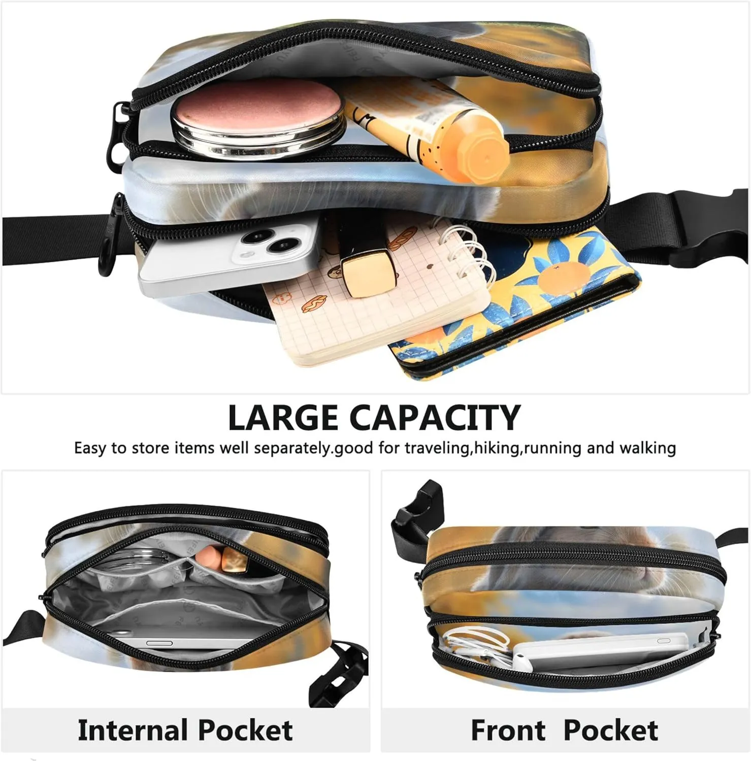 Adorable Bunny Garden Green Women Fanny Packs Waterproof Belt Bag Hip Pack Cute Waist Bag for Women
