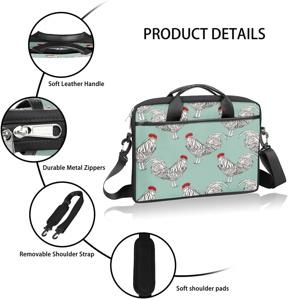 Adorable Cats Texture Laptop Shoulder Bag for Tablet Computer Notebook Sleeve Messenger Carrying Case Briefcase Tote