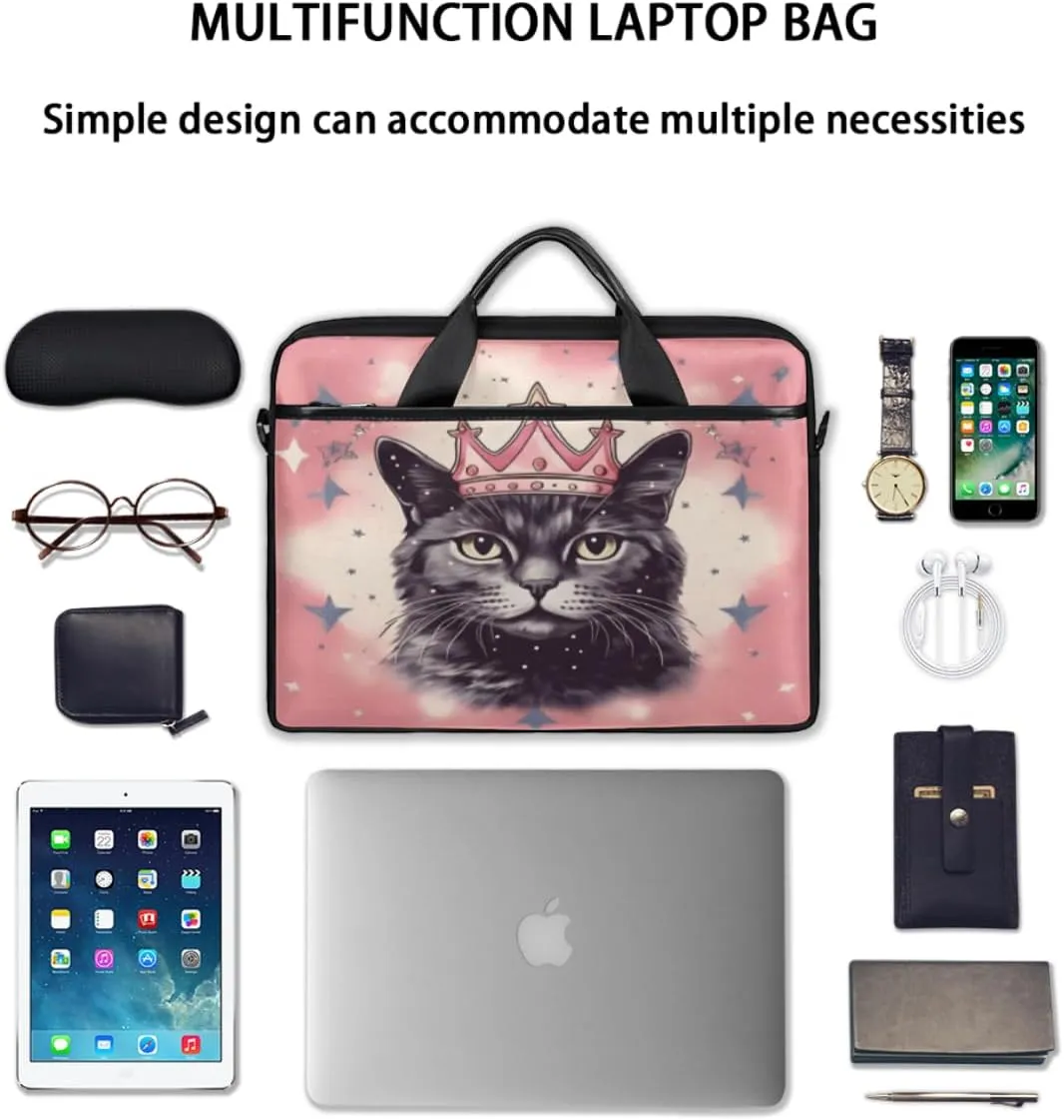 Adorable Cats Texture Laptop Shoulder Bag for Tablet Computer Notebook Sleeve Messenger Carrying Case Briefcase Tote