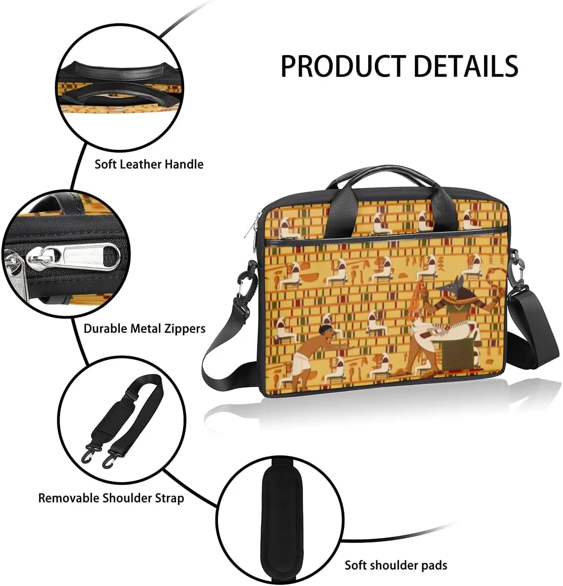 Adorable Cats Texture Laptop Shoulder Bag for Tablet Computer Notebook Sleeve Messenger Carrying Case Briefcase Tote