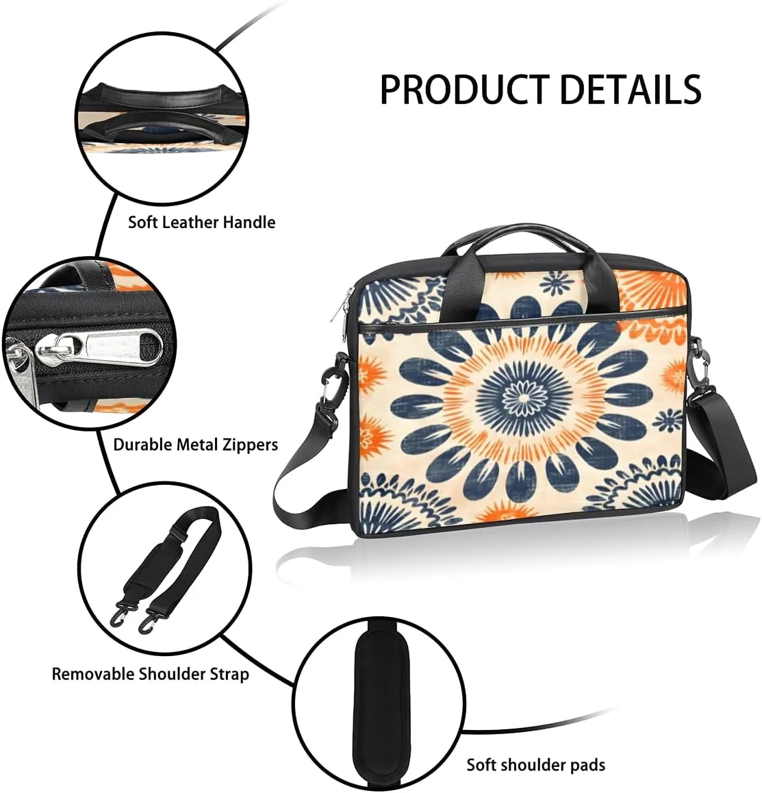 Adorable Cats Texture Laptop Shoulder Bag for Tablet Computer Notebook Sleeve Messenger Carrying Case Briefcase Tote