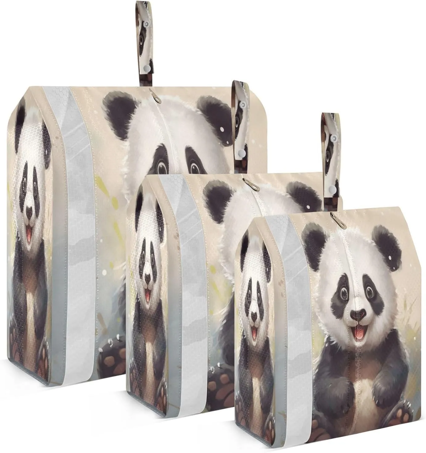 Adorable Panda Compression Packing Cubes Luggage Organizer Bags for Travel Suitcase Organizer for Carry on Suitcases