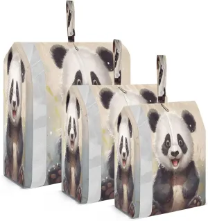 Adorable Panda Compression Packing Cubes Luggage Organizer Bags for Travel Suitcase Organizer for Carry on Suitcases
