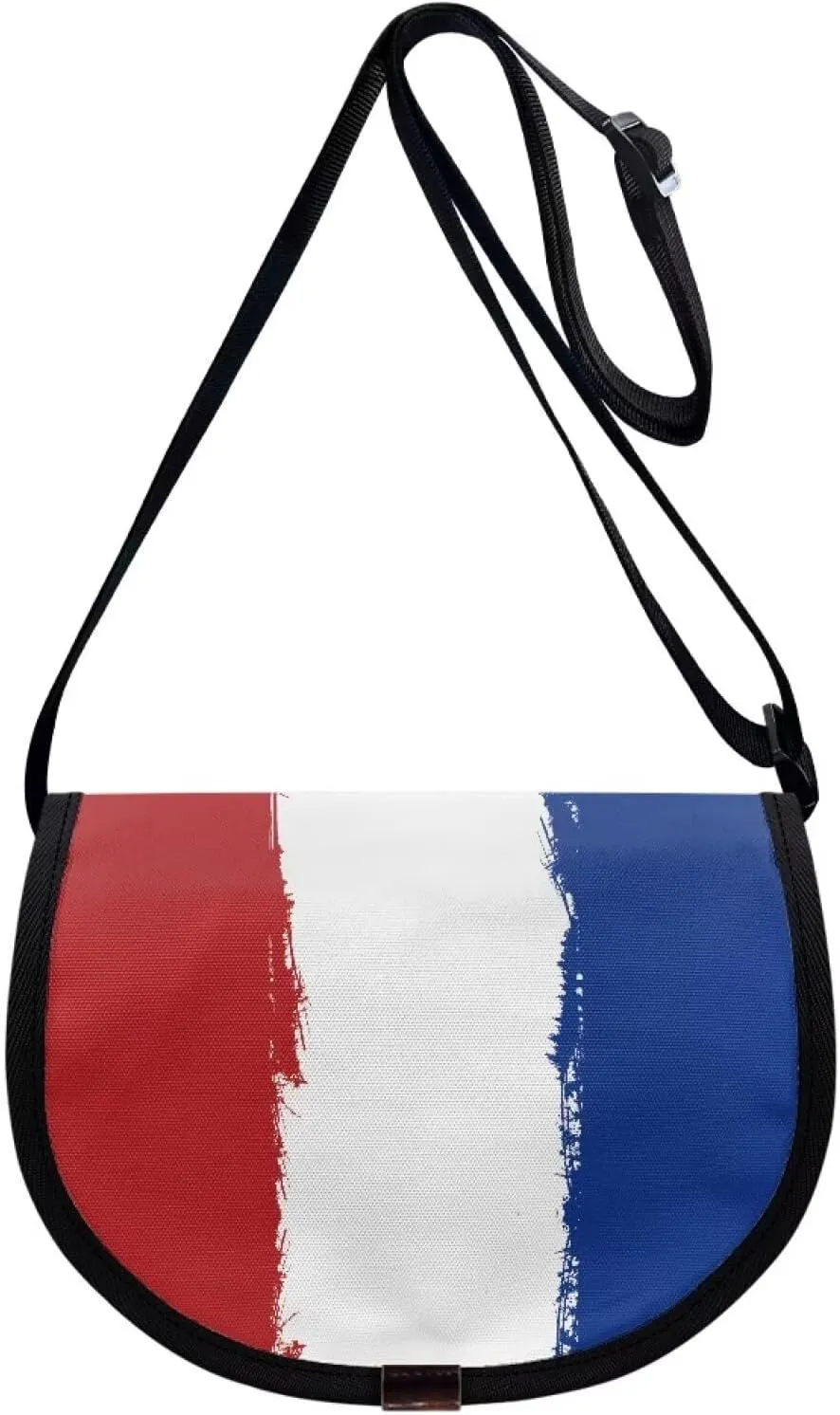 Adorable Pug Dog Women Cross Body Bag, Minimalist Art Flower Casual Shoulder Bag, UK Flag Satchel Messenger Bags