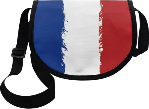 Adorable Pug Dog Women Cross Body Bag, Minimalist Art Flower Casual Shoulder Bag, UK Flag Satchel Messenger Bags