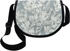 Adorable Pug Dog Women Cross Body Bag, Minimalist Art Flower Casual Shoulder Bag, UK Flag Satchel Messenger Bags