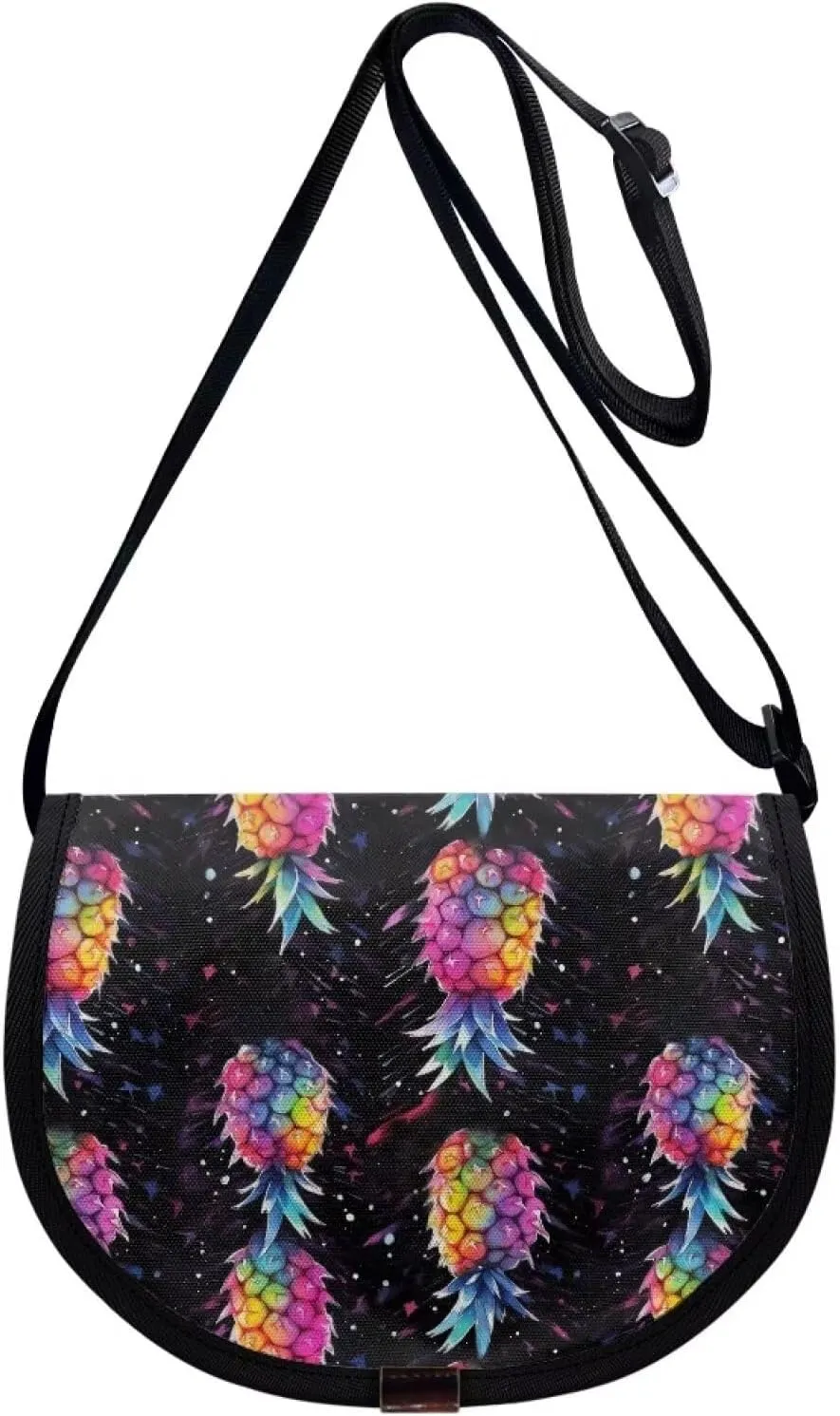 Adorable Pug Dog Women Cross Body Bag, Minimalist Art Flower Casual Shoulder Bag, UK Flag Satchel Messenger Bags