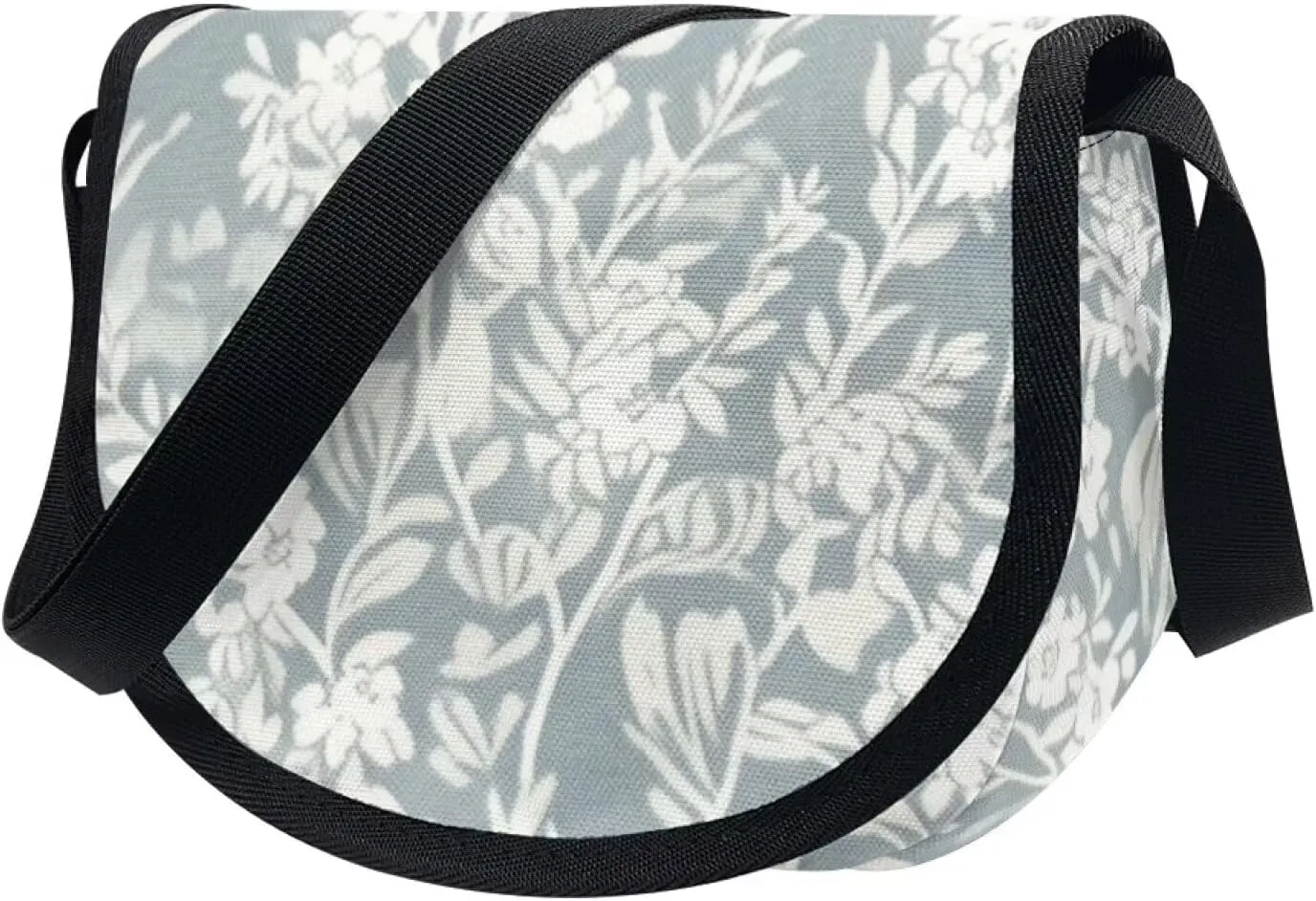 Adorable Pug Dog Women Cross Body Bag, Minimalist Art Flower Casual Shoulder Bag, UK Flag Satchel Messenger Bags