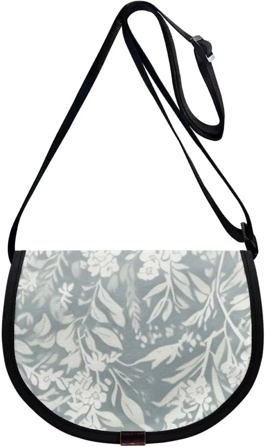Adorable Pug Dog Women Cross Body Bag, Minimalist Art Flower Casual Shoulder Bag, UK Flag Satchel Messenger Bags