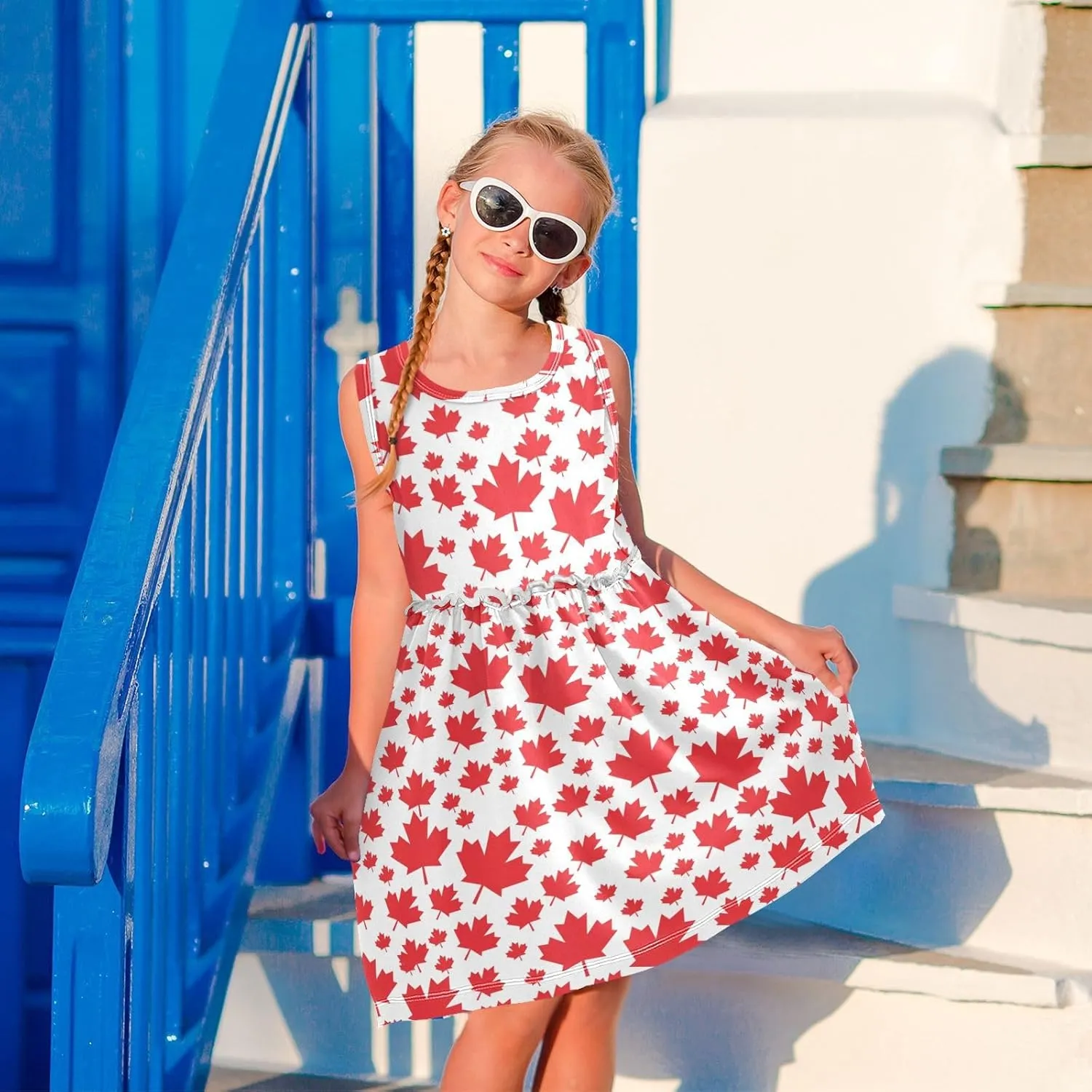 Aflyko Girls Sleeveless Dress Adorable Tank Play Sundress 2T-8T