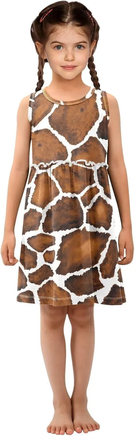 Aflyko Girls Sleeveless Dress Adorable Tank Play Sundress 2T-8T