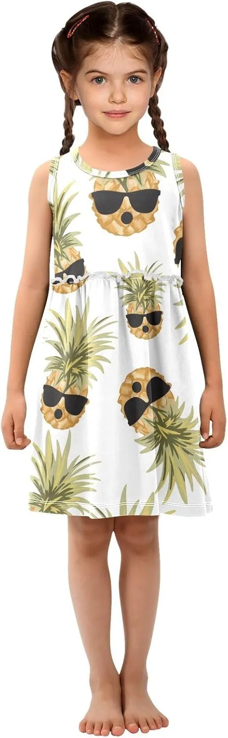 Aflyko Girls Sleeveless Dress Adorable Tank Play Sundress 2T-8T