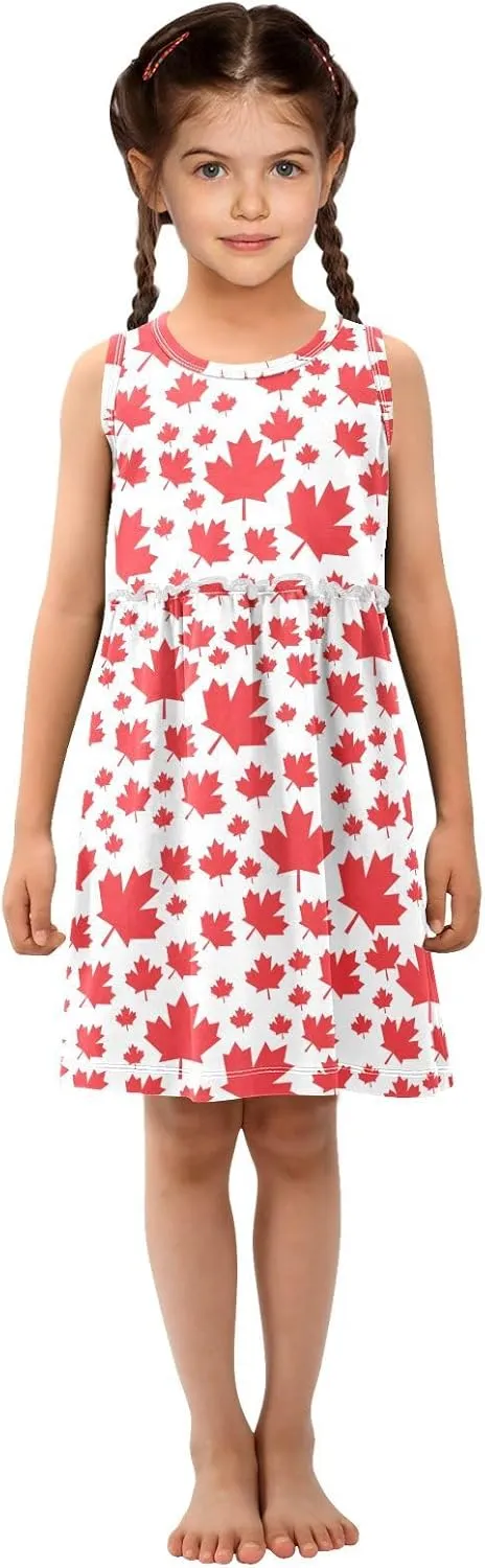 Aflyko Girls Sleeveless Dress Adorable Tank Play Sundress 2T-8T