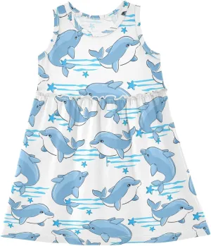 Aflyko Girls Sleeveless Dress Adorable Tank Play Sundress 2T-8T