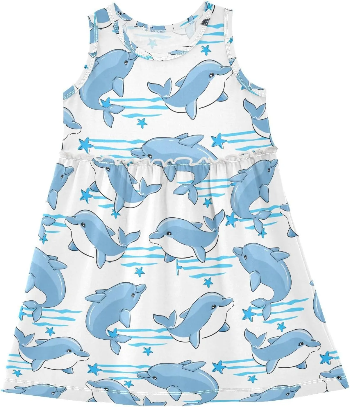 Aflyko Girls Sleeveless Dress Adorable Tank Play Sundress 2T-8T