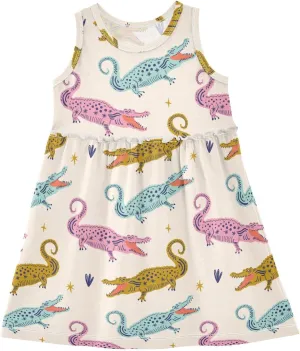Aflyko Girls Sleeveless Dress Adorable Tank Play Sundress 2T-8T