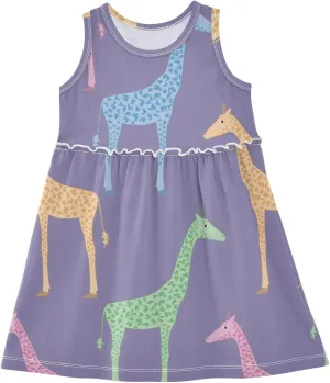 Aflyko Girls Sleeveless Dress Adorable Tank Play Sundress 2T-8T