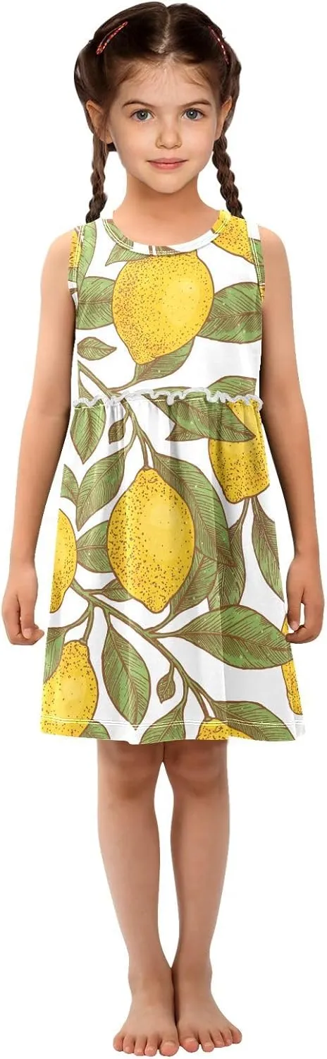 Aflyko Girls Sleeveless Dress Adorable Tank Play Sundress 2T-8T
