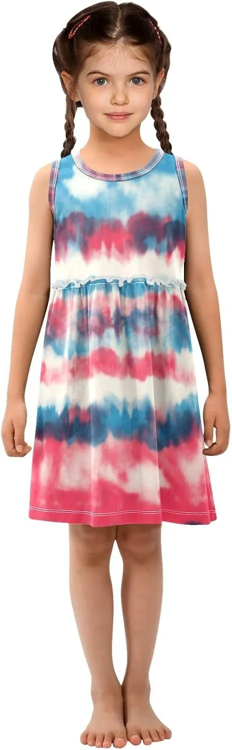 Aflyko Girls Sleeveless Dress Adorable Tank Play Sundress 2T-8T