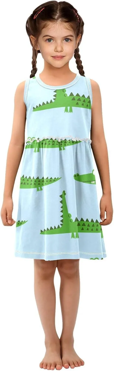 Aflyko Girls Sleeveless Dress Adorable Tank Play Sundress 2T-8T