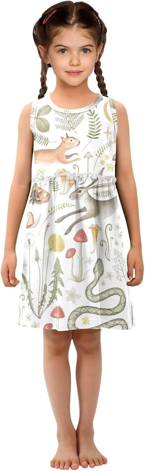 Aflyko Girls Sleeveless Dress Adorable Tank Play Sundress 2T-8T