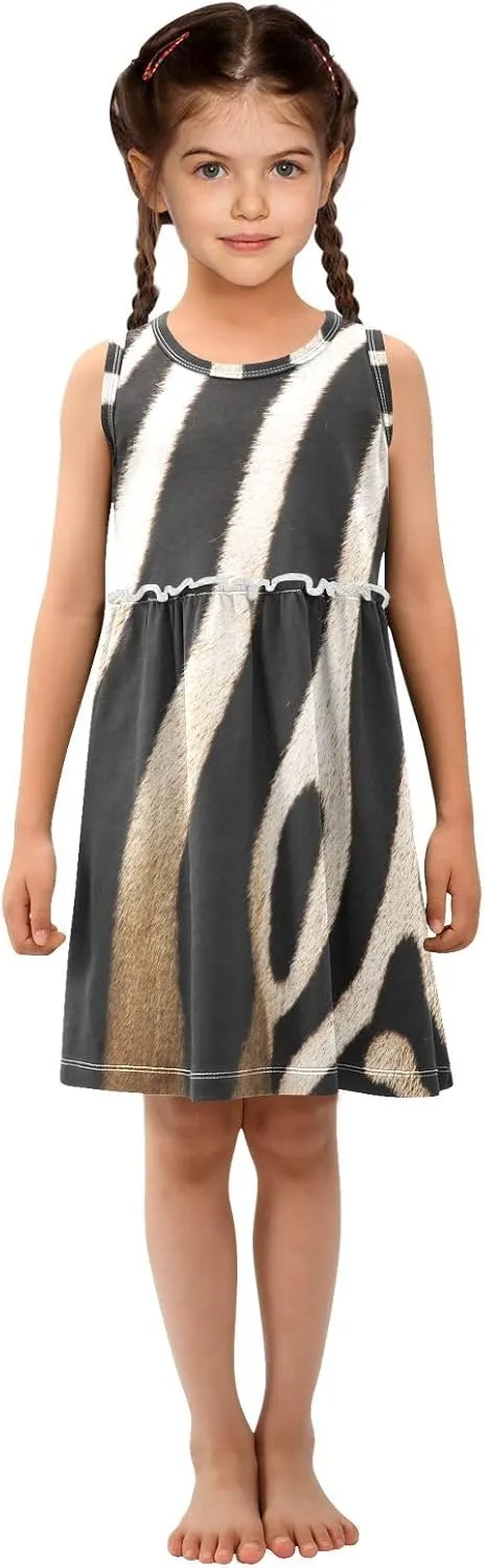 Aflyko Girls Sleeveless Dress Adorable Tank Play Sundress 2T-8T