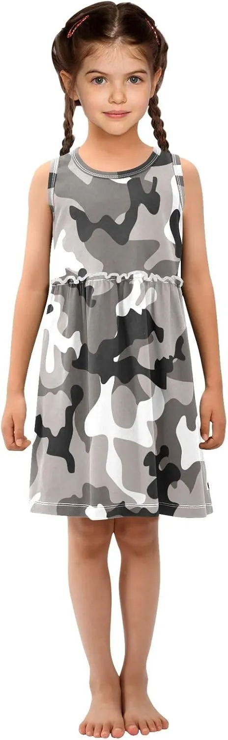 Aflyko Girls Sleeveless Dress Adorable Tank Play Sundress 2T-8T