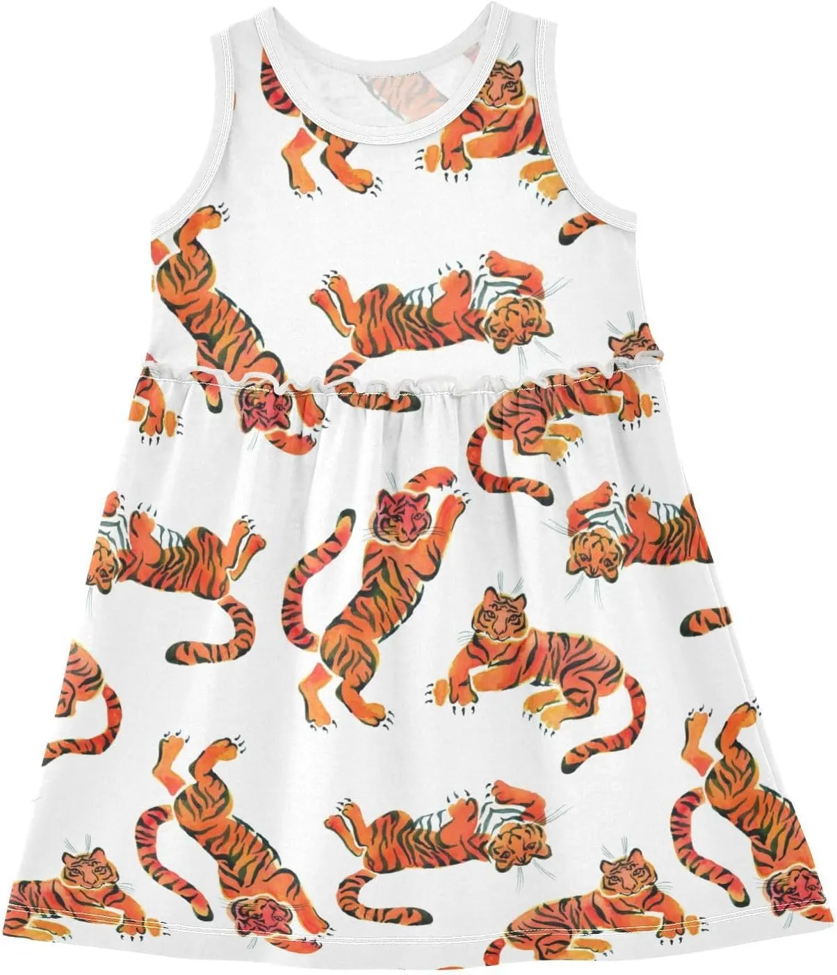 Aflyko Girls Sleeveless Dress Adorable Tank Play Sundress 2T-8T