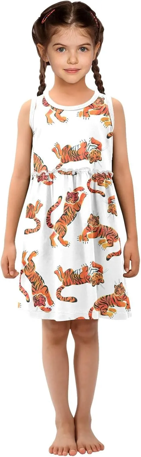 Aflyko Girls Sleeveless Dress Adorable Tank Play Sundress 2T-8T