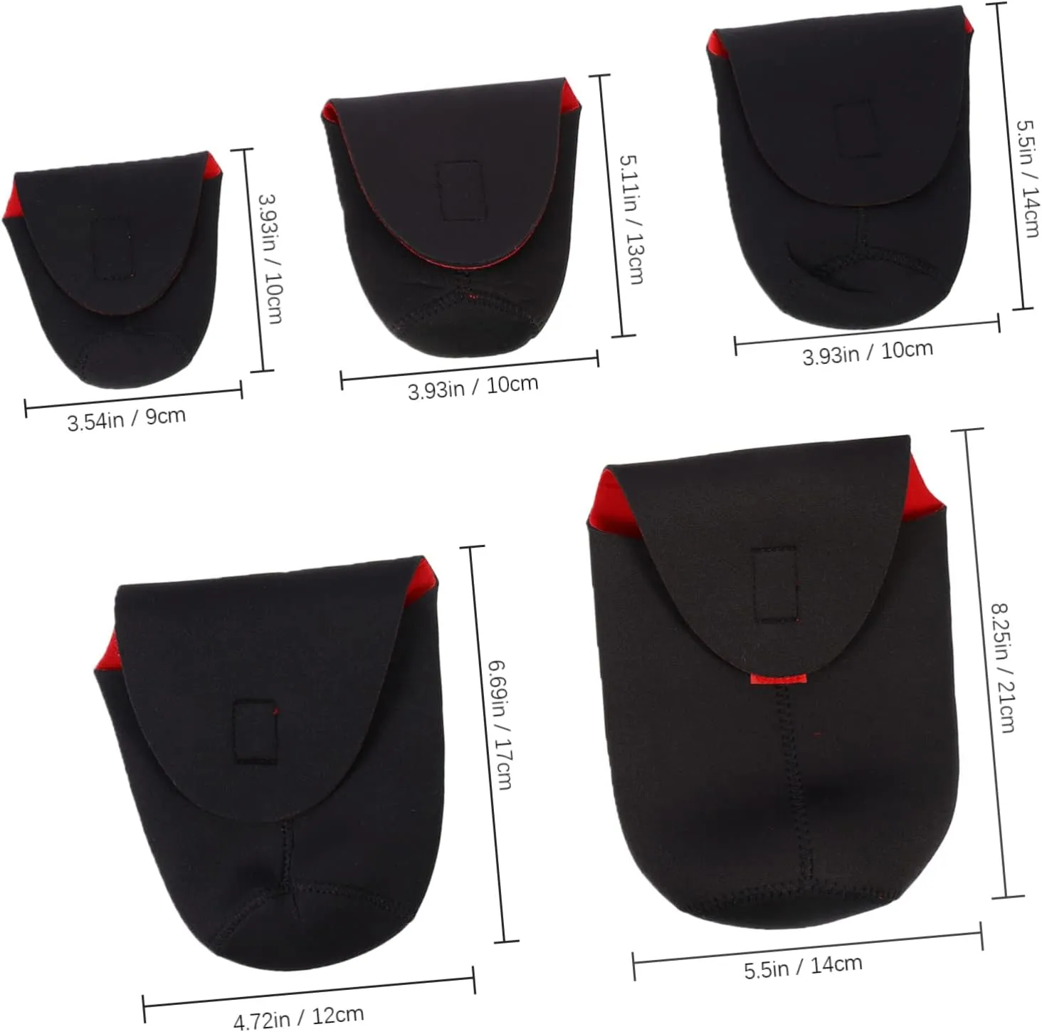 ARTIBETTER 5-piece Dslr Camera Lens Pouch Bag Durable Water Resistant Case for Lens Easy to Use for Photographers
