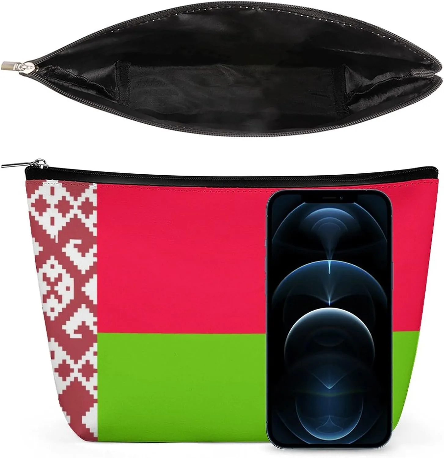 Belarus Flag Travel Cosmetic Bag Lightweight Makeup Organizer for Women
