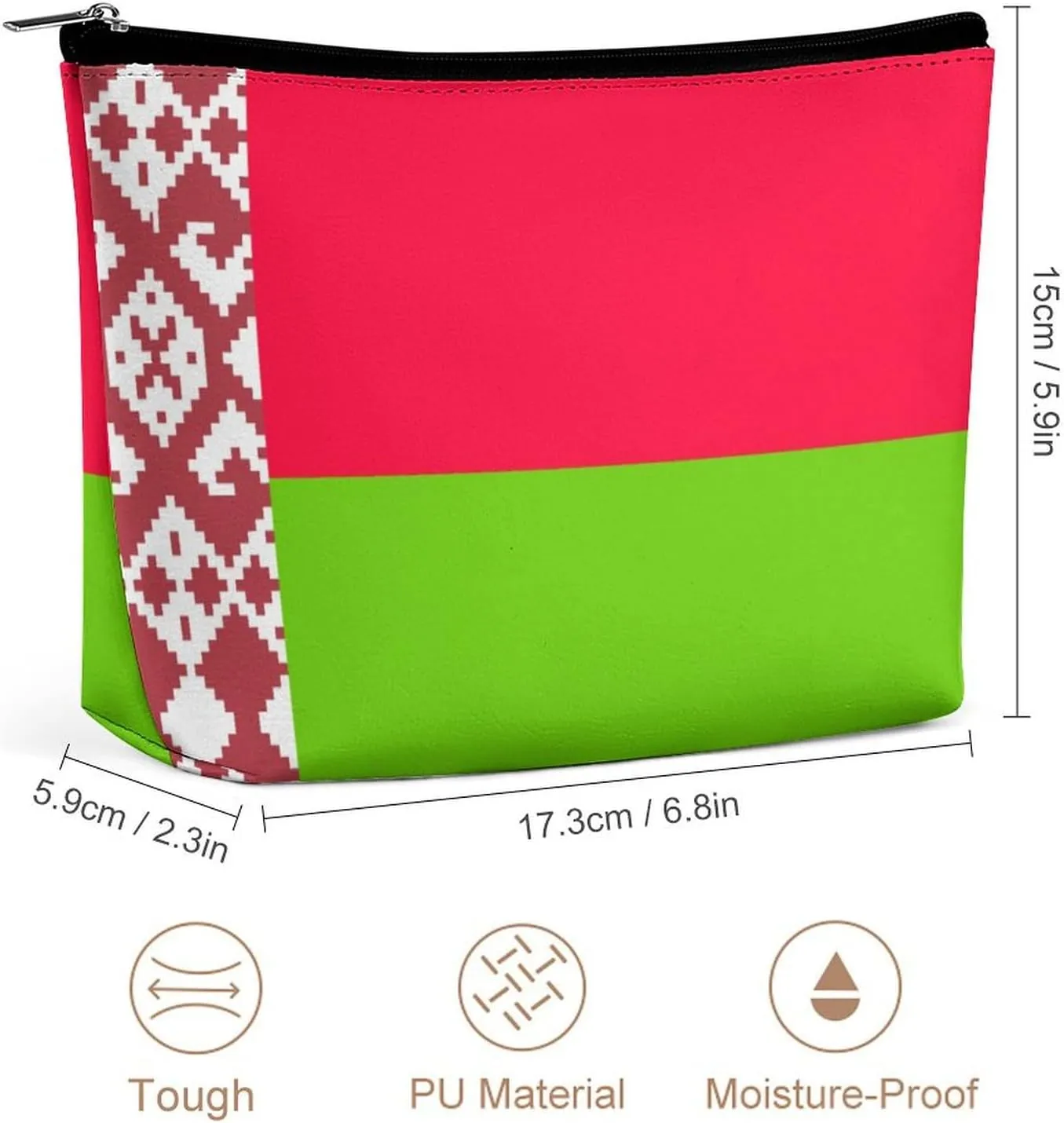 Belarus Flag Travel Cosmetic Bag Lightweight Makeup Organizer for Women