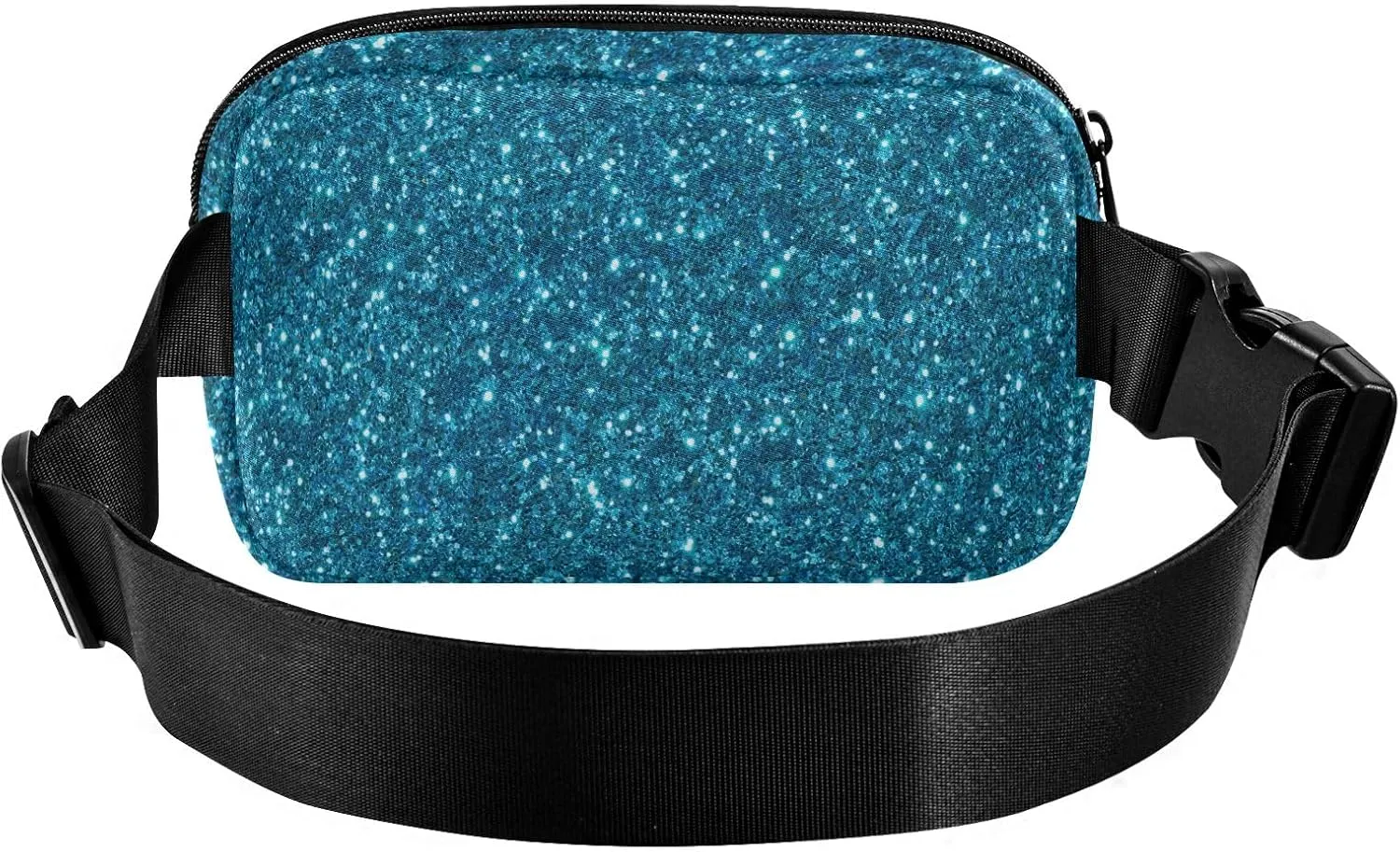 Belt Bags Turquoise Blue Glitter Lightweight Crossbody Bags with Adjustable Strap Belt Bag for Women Crossbody Long Strap