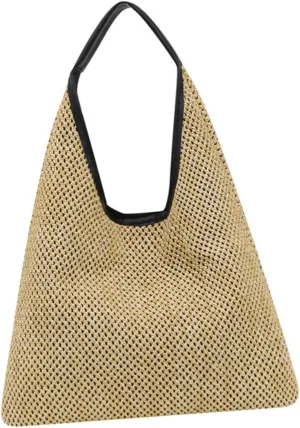 BESPORTBLE Chic Casual Shoulder Bag Straw Tote Bag Handbag Large Size Perfect for Beach Party Shopping Straw Material