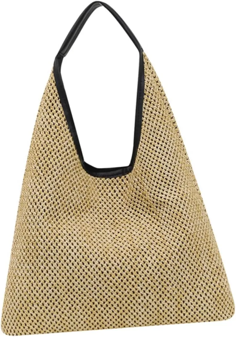 BESPORTBLE Chic Casual Shoulder Bag Straw Tote Bag Handbag Large Size Perfect for Beach Party Shopping Straw Material