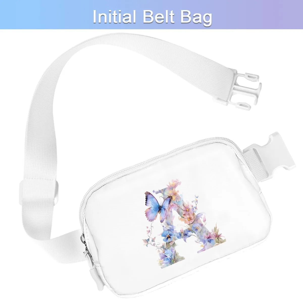 Birthday Gifts for 6 7 8 9 10 11 12 13 14 15 Year Old Girls Gift for Teen Girl Kids Belt Bag Initial Letter Fanny Pack Cute Butterfly Crossbody Bags for Daughter Sister Waist Packs, Initial A