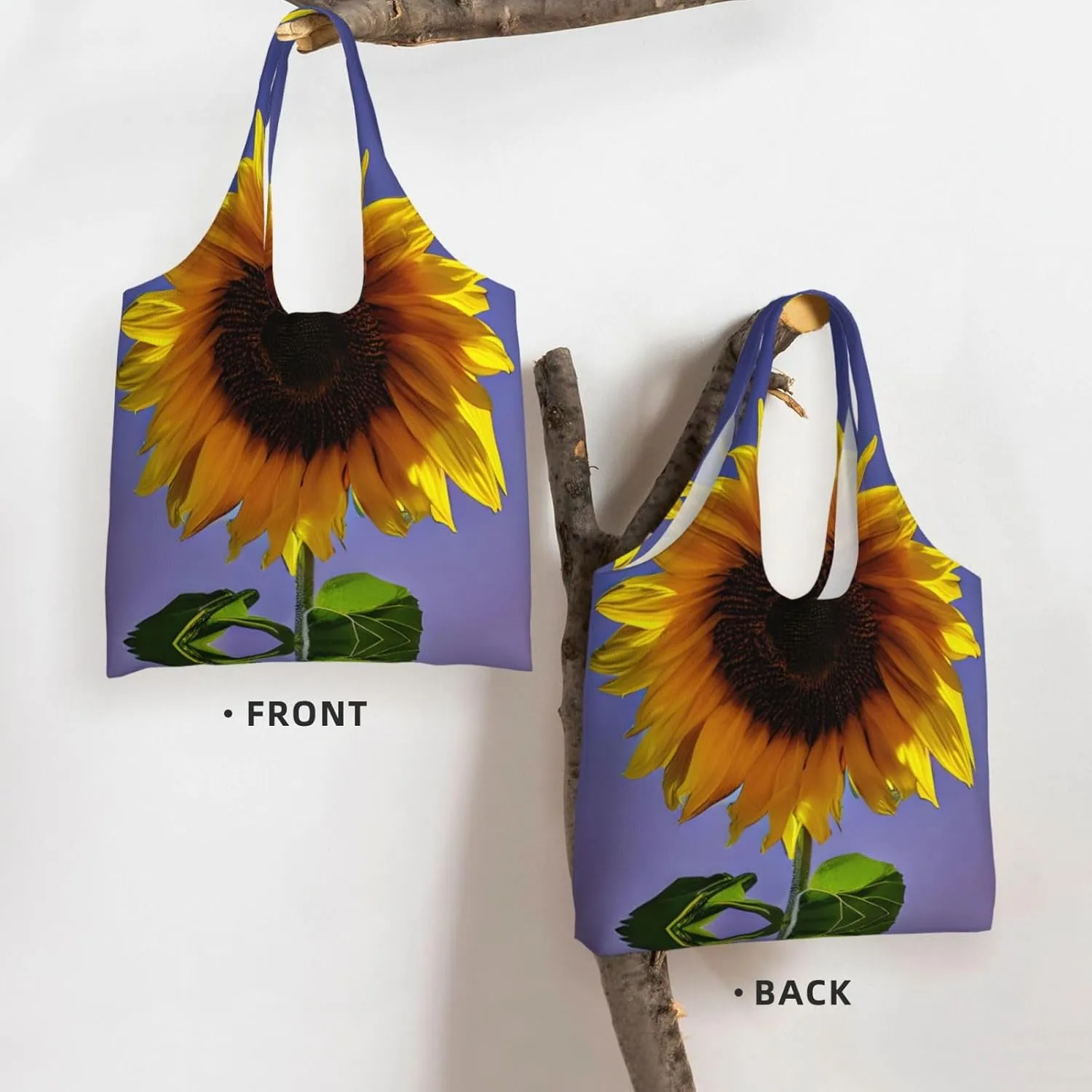 Bloom Sunflower Canvas Aesthetic Tote Bag for Women Beach Bag Shopping Bags Shoulder Bag Reusable Grocery Bags