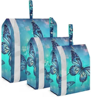 Blue Butterfly (1) Packing Cubes Set of 3, Lightweight Travel Luggage Organizers Foldable Bags for Easy Packing and Organization