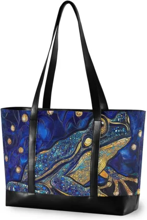Boho Asthetic Frog essentials womens laptop tote bags with zipper professional tote for travel with diaper bolsos para mujeres