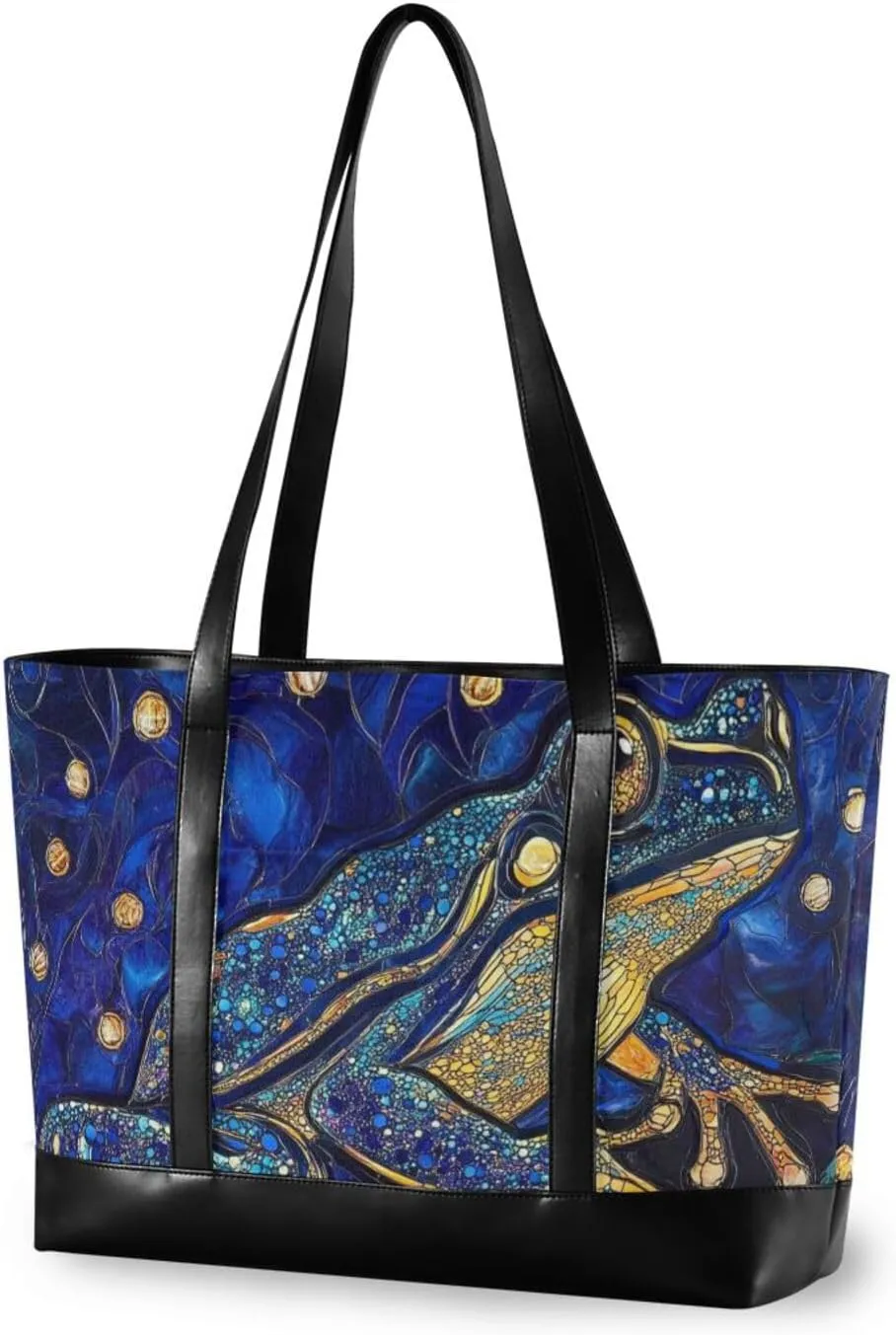 Boho Asthetic Frog essentials womens laptop tote bags with zipper professional tote for travel with diaper bolsos para mujeres