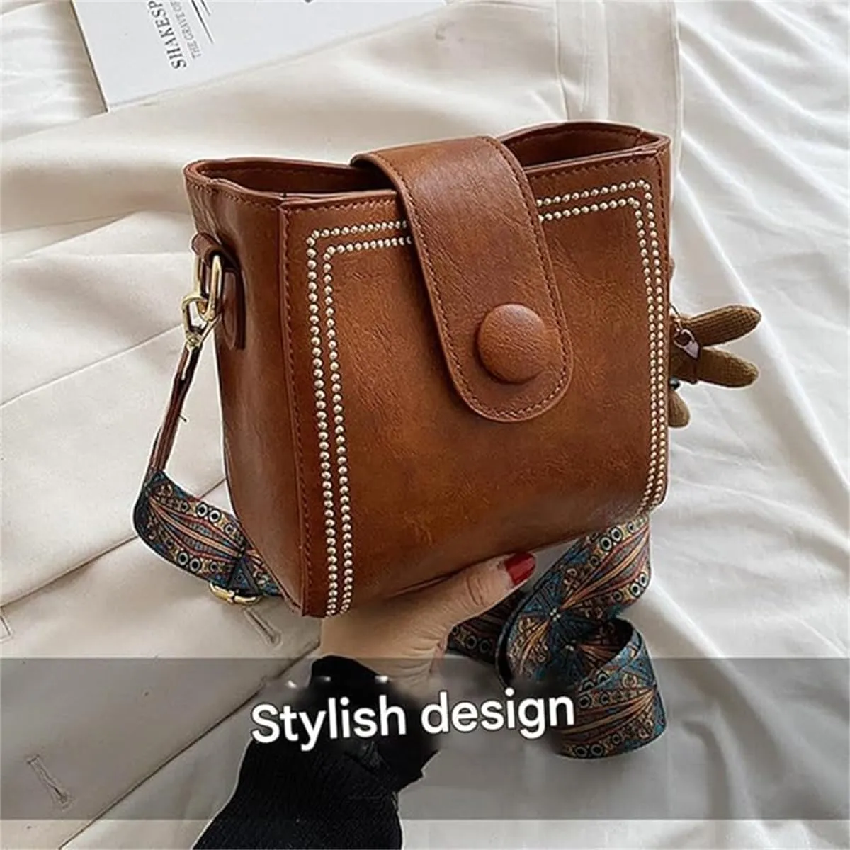 Bootara Bucket Bag, Bootara Women's Premium Textured Bucket Bag, Adjustable Wider Shoulder Strap, Spacious Travel Tote