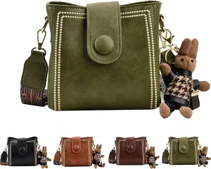 Bootara Bucket Bag, Bootara Women's Vintage Bunny Charm Bucket Bag, Spacious Travel Tote, with Cute Rabbit Pendant