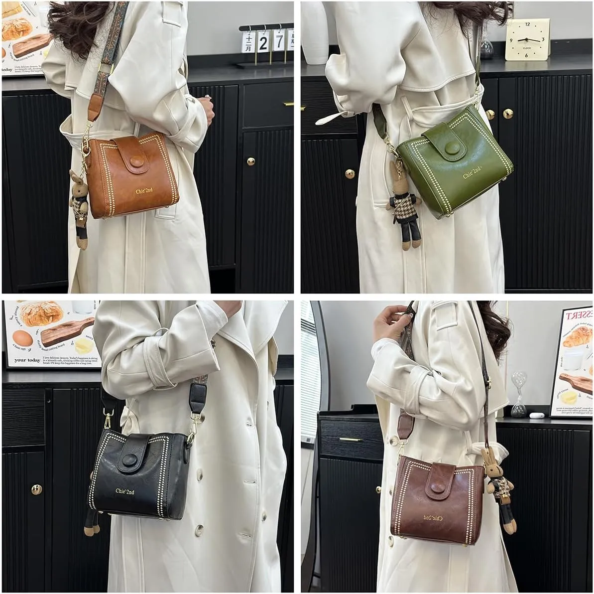 Bootara Bucket Bag - Spacious Vintage Design with Adjustable Shoulder Strap, Perfect for Travel, Casual & chic Crossbody Bag (Black)
