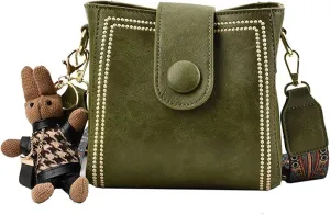 Bootara Bucket Bag, Women's Vintage Bunny Charm Bucket Bag, With Adjustable Wider Shoulder Strap, Spacious Travel Tote